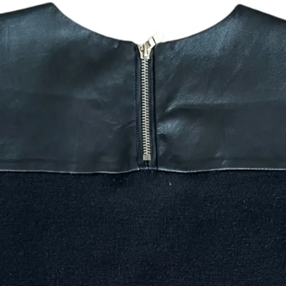 Dolce & Gabbana Black Front Pocket Leather Accent Mini Dress, XS/US2/T38 - Picture 9 of 15